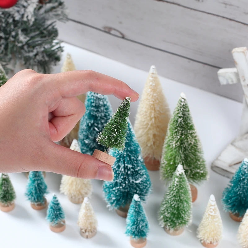 Mini Artificial Christmas Tree Christmas Decorations for Home 2024 Small Sisal Xmas Ornaments Navidad New Year Table Decor 2025