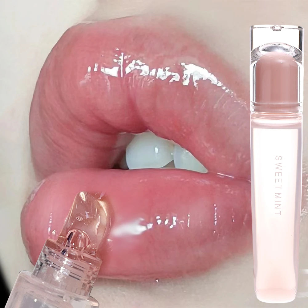 Plumping Jelly Lip Gloss Lasting Moisturizing Transparent Lip Oil Water Light Mirror Liquid Lipstick Women Lips Makeup Cosmetics