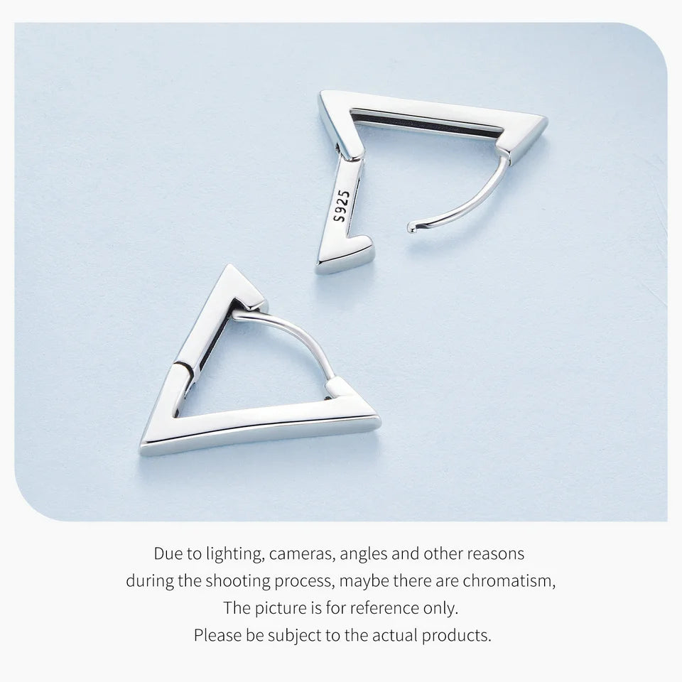 BAMOER 925 Sterling Silver Small Triangle Earrings for Women Geometric Hoop Earrings Hypoallergenic Earrings for Women Girls