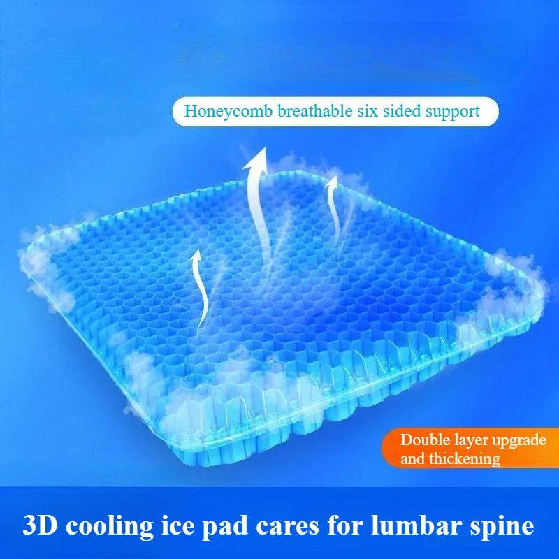 Gel Seat Cushion Summer Breathable Honeycomb Design For Pressure Relief Back Tailbone Pain - Home Office Wheelchair Chair Cars