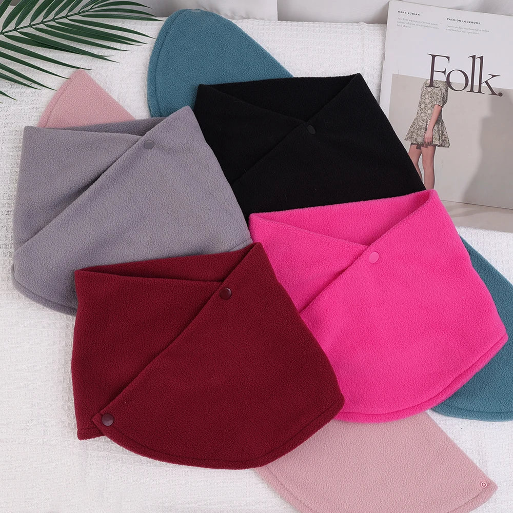 Autumn and Winter Fleece Neck Scarf Thickened Warmth Neck Sleeve Men's Women's Scarves Plush Warm Double Layer Neckerchief