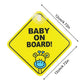 BABY ON BOARD BABY IN CAR Reflective Decal Strong Adhesive PVC Safety Warning Sticker For Suction Cup Car Accessories