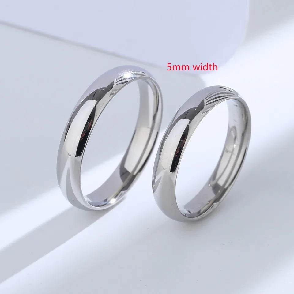 Buyee 925 Sterling Silver Couples Ring Sets Light Polishing Simple Ring for Woman Man Classic Wedding Fine Jewelry Circle