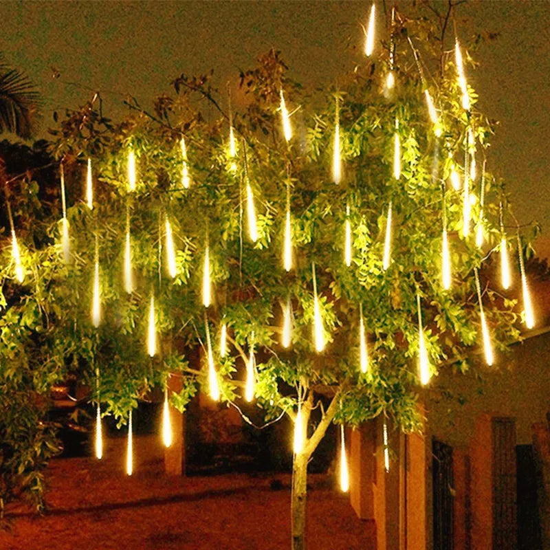 Meteor Shower Rain LED Fairy String Lights Festoon Street Garland Christmas Decorations for Home Outdoor Wedding New Year Decor