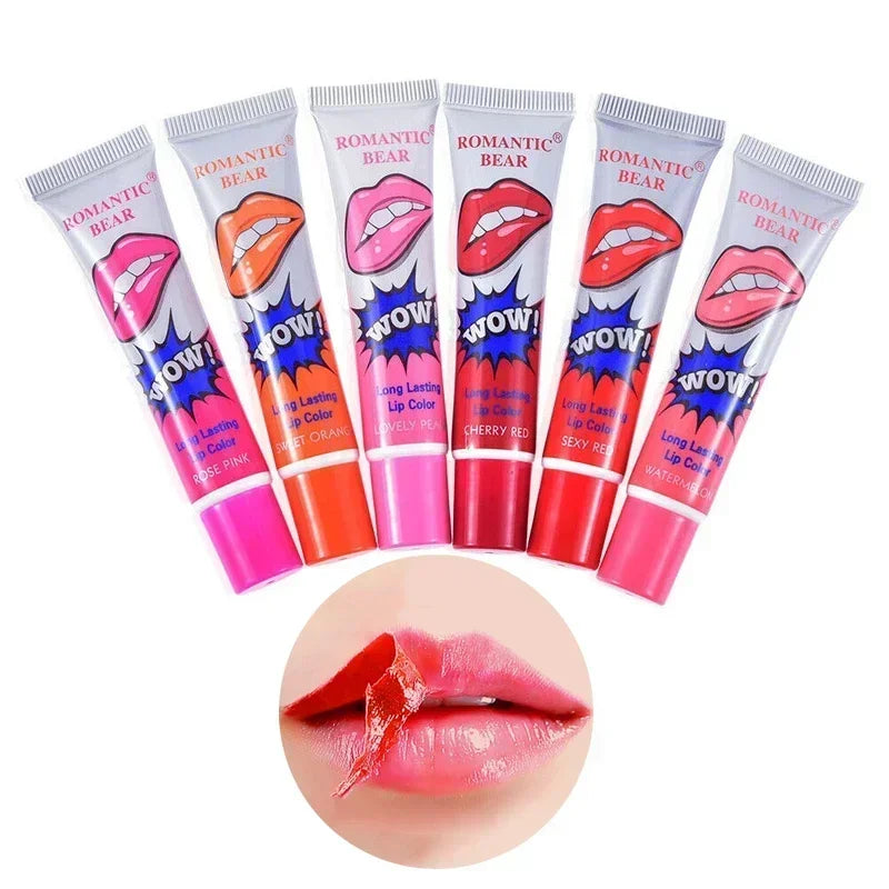 6 Color Peel Off Liquid Lipstick Long Lasting Tear Lipstick Lip Gloss Women Sexy Makeup Tear Pull Lips Mask Cosmetics Waterproof