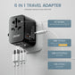 Bulbusbow Universal 65w Travel Adapter with 2 USB Ports and 3 Type-C Fast Charging for Worldwide Travel