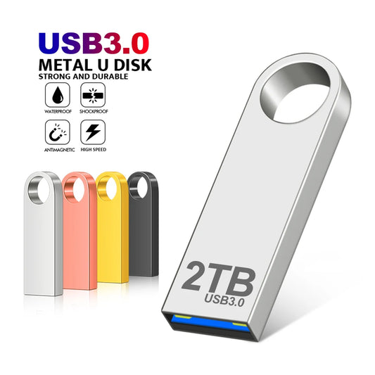 New High Speed Memory Usb 3.0 Flash Drive 2tb Pendrive Waterproof Pen Drive Flash Usb 1tb Metal Cle Usb Stick Key Free Shipping