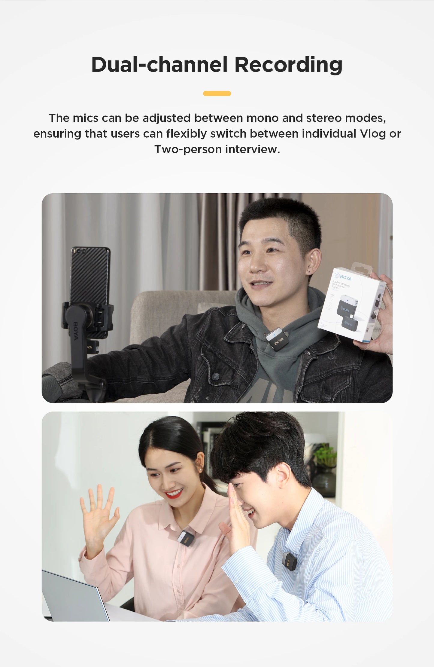 BOYA BY-M1V Wireless Lavalier Lapel Condenser Microphone for iPhone Android Smartphone Camera PC  Gaming YouTube Broadcast Vlog