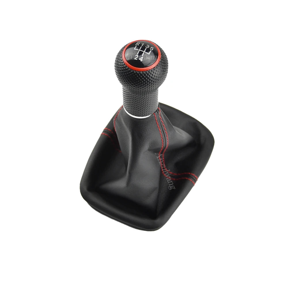 New 5 Speed Car Gear Stick Shift Knob With Leather Boot For VW Golf 2 3 4 Cabrio Polo 6N Passat 35i Car-Styling