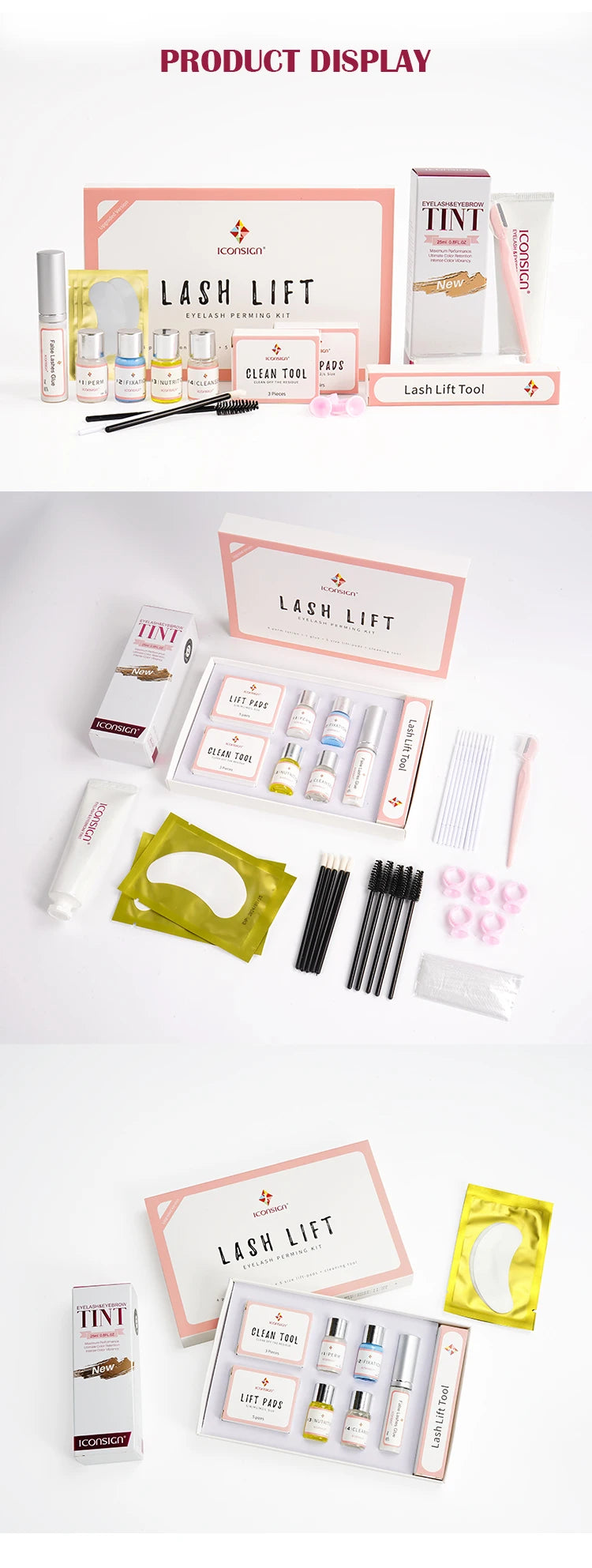 Upgrade Version Lash Lift Kit & Eyelash Eyebrow Dye Tint Kit ICONSIGN Lash Lift Eyelash Brow Beard Dye Eye Makeup Tools