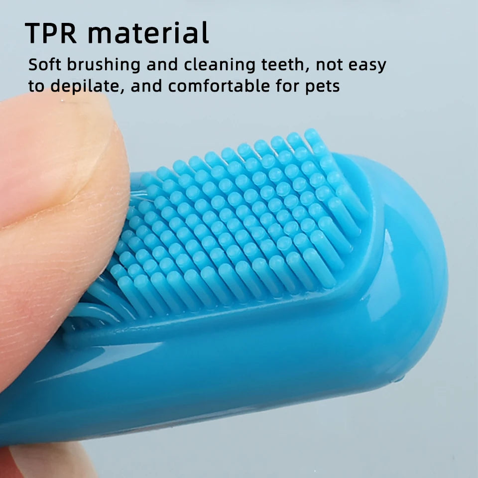 4pcs Super Soft Pet Finger Toothbrush Teddy Dog Brush Bad Breath Tartar Teeth Tool Dog Cat Cleaning Pet Supplies