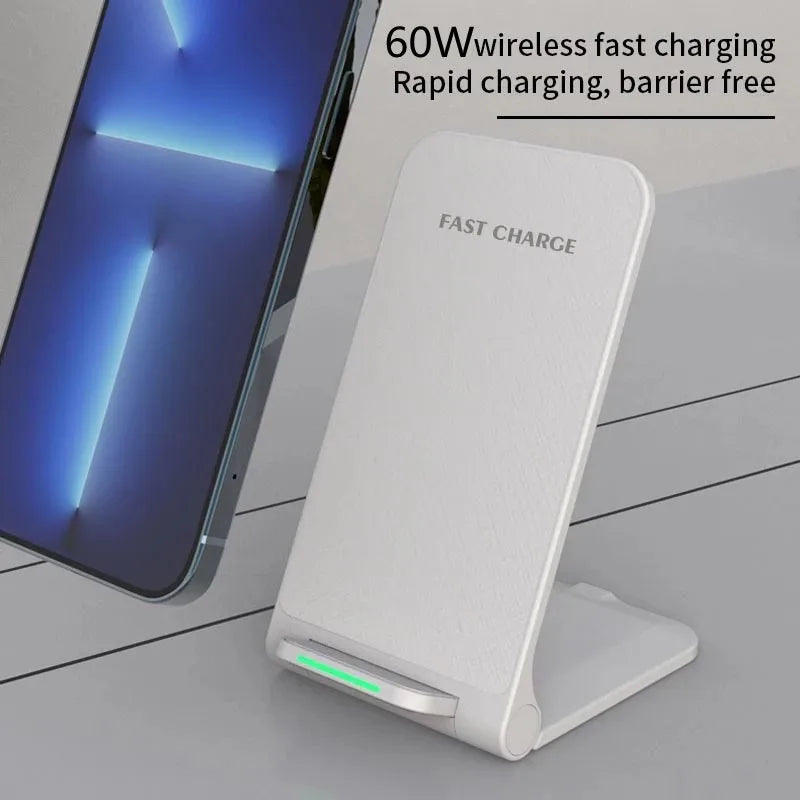 100W Wireless Charger Station For iPhone 15 14 13 12 Pro Max 11 Phone Stand Fast Charging Charger for Samsung Xiaomi Foldable