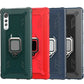 Carbon Fiber Silicone Stand Case For LG V60 ThinQ/LG Velvet 5G Shockproof Hybrid Rubber Ring Holder Kickstand Cover