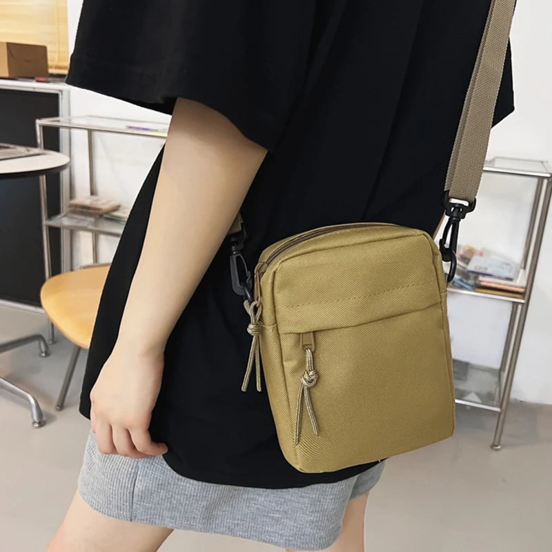 Messenger Sling Bags For Men Casual Canvas Small Zipper Crossbody Pouch Simple Small Crossbody Shoulder Bag Men Bag