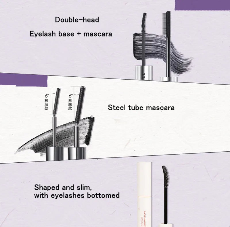 Judydoll Steel Tube Mascara Eyelash Primer Non-Smudge Waterproof Dense Curl Manga Eyes Lash Extension Enlarge Eyes Applicator