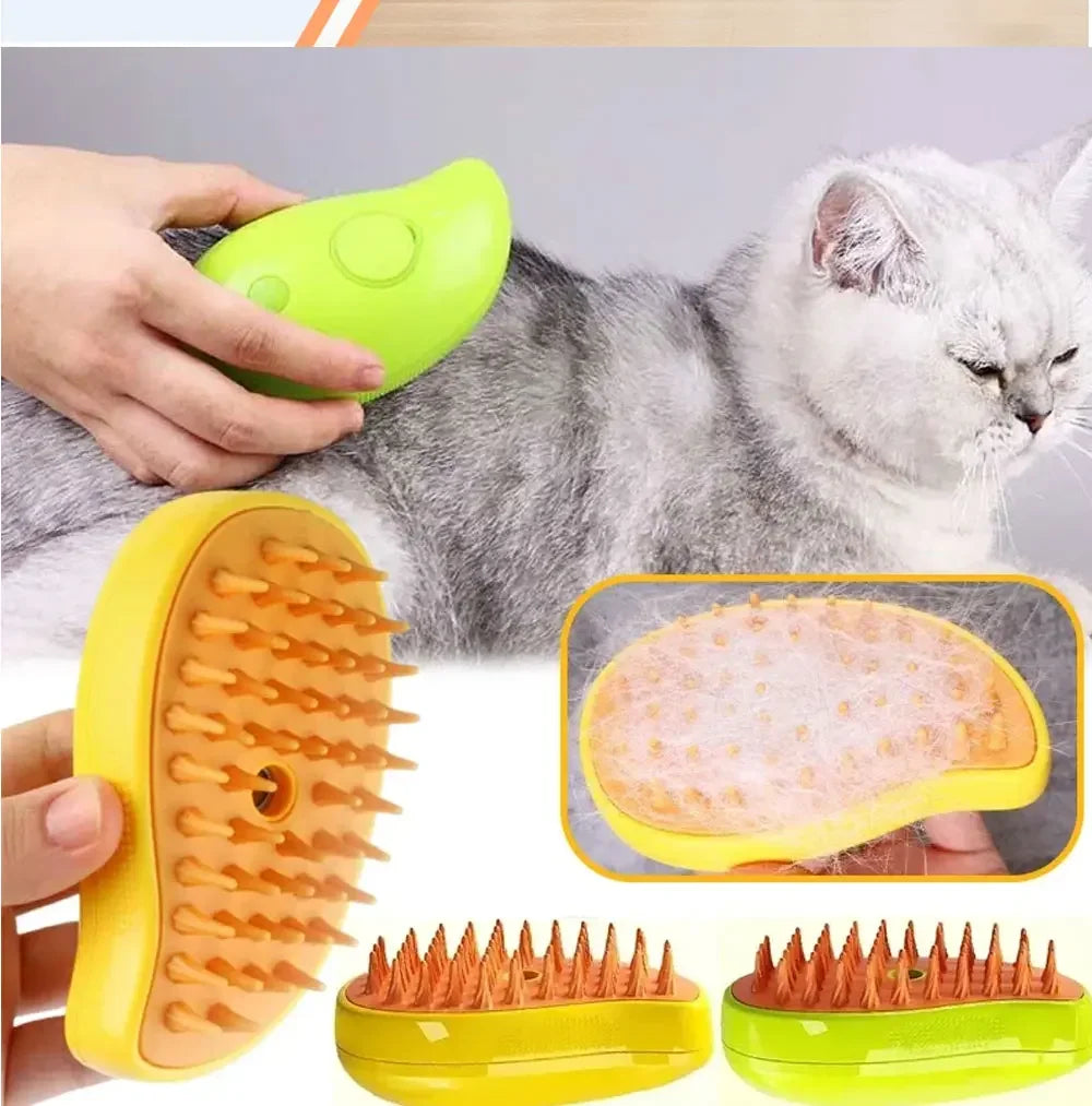 Cat and Dog Steam Brush Accessories for Cats Steam Brush Massage Electric Sprayer Pet Grooming Things for Dogs Removes Hair Pets