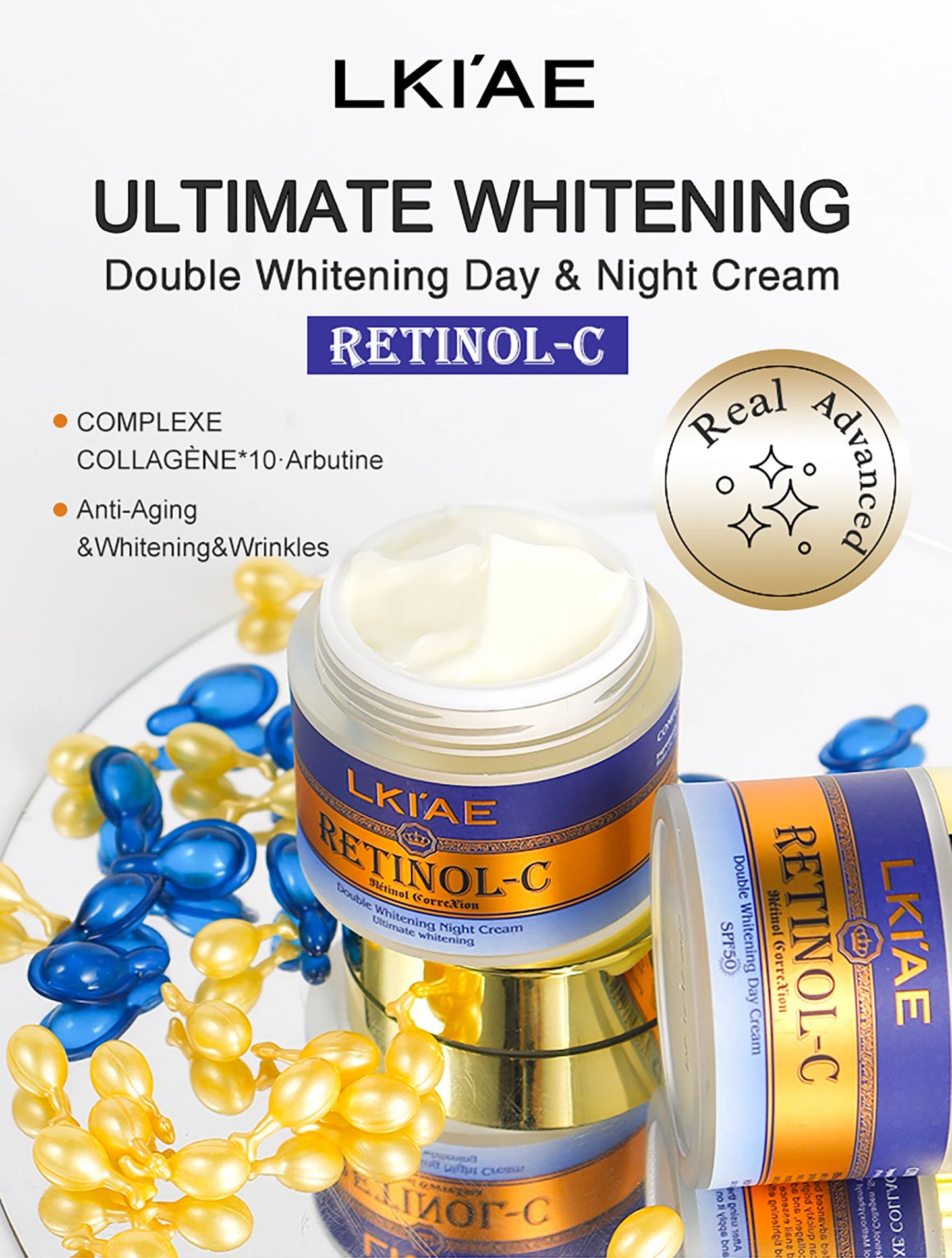 SPF 50 Fairness Glowing Snail Collagen Beauty Dark Spot Removing Kojic Acid Whitening Face Cream For Chocolate Skin