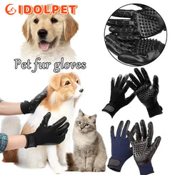 Pet Grooming Gloves Shedding Bathing Hair Remover Gloves Pet Shower Gloves Cat Dog Hair Deshedding Brush Rubber Remover Brush