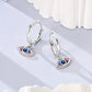 Bulbusbow Luminous Shell Women Earrings Original 925 Sterling Silver Pave CZ Star Moon Hoop Earrings Engagement Wedding Jewelry