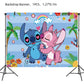 Disney Stitch Angel Theme Birthday Party Backdrop Decorations Baby Shower Paper Tableware Cup Plate Balloon Supplies Kids Gift