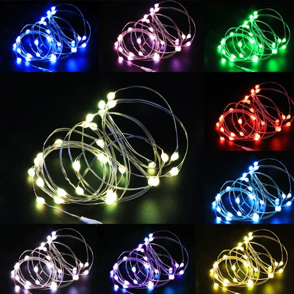 USB LED String Light 20M 200LED Silver Wire Outdoor Garland Light Waterproof Fairy Lights For Christmas Wedding Party Decoration