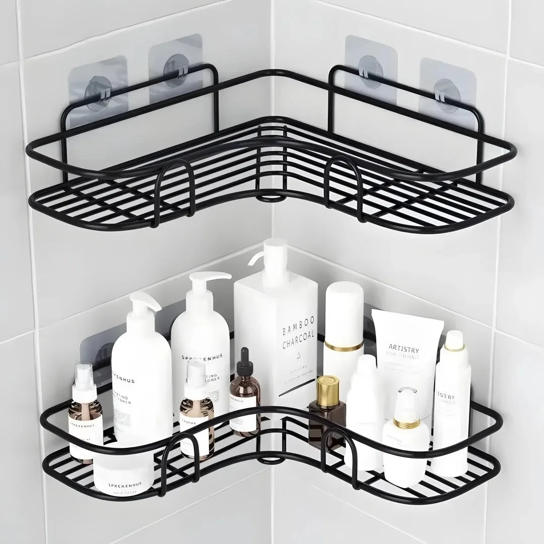 Toilet Storage Rack Bathroom Shelf No-Drill Corner Shelf Shower Wall Mounted Shelf Bracket Bathroom Accessory Organizer Shampoo