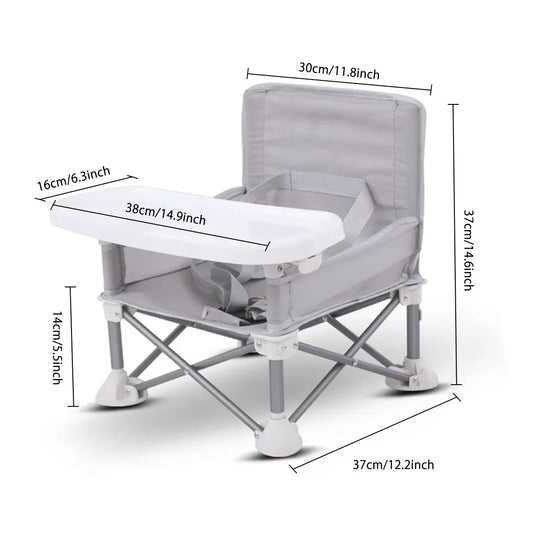 Aluminium Alloy Foldable Portable Compact Baby Chair with Safe Belt for Indoor Outdoor Use Easy Travel for Camping Picnics