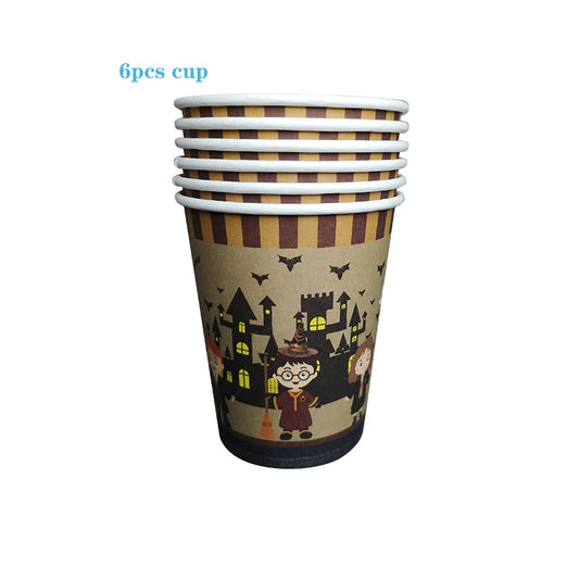 Magic Academy Boy Birthday Party Balloons Decorations Paper Cup Plate Caketopper Tablecloth For Baby Shower Party Decor Supplies