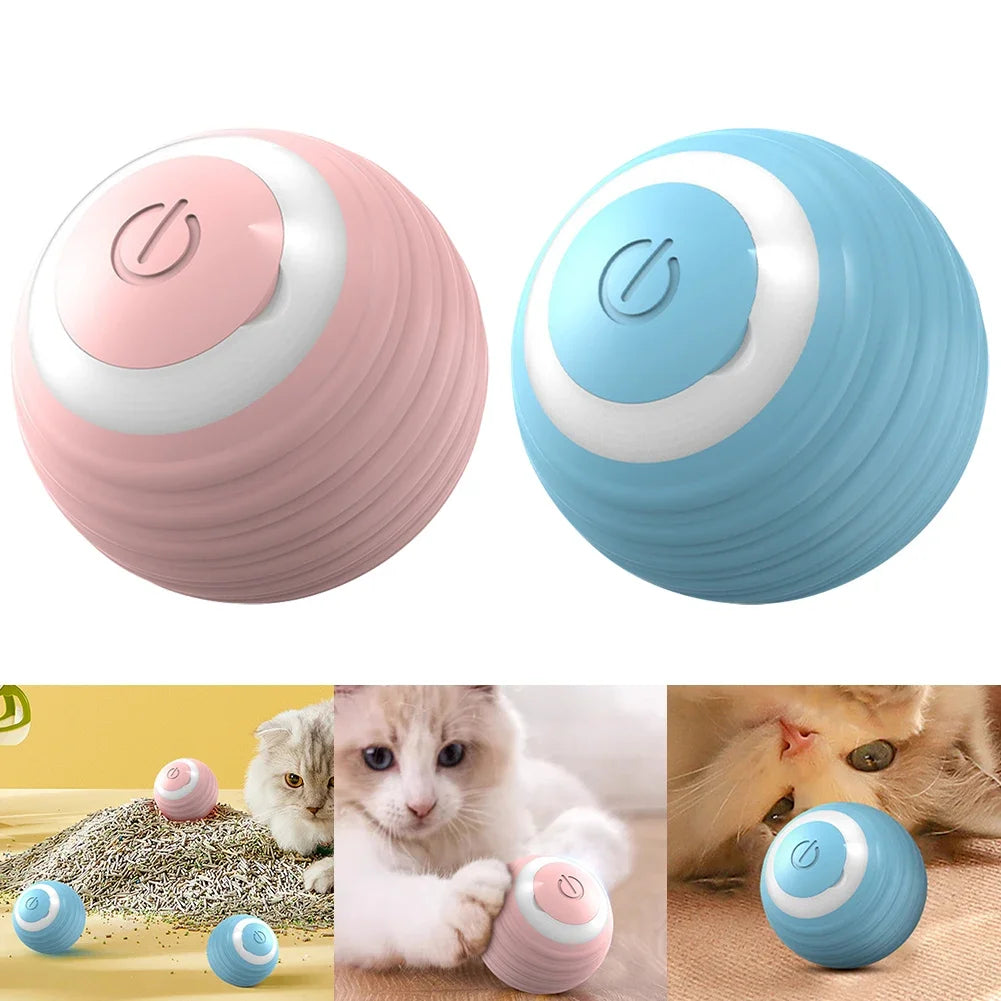 Automatic Moving Bouncing Rolling Ball with LED Lights Smart Cat Toy Ball Self-Moving Kitten Toy for Indoor Cat Kitten