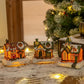 Christmas Village Set Resin Snow House Figurine Building Scene Decoration Home Fireplace 2024 Xmas Navidad Party Supplies