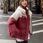 YJKDYK 2024 Winter Women's Cotton Jacket Female Contrast Hooded Thicken Warm Parkas Coats Top Women Street Fashion Jacket