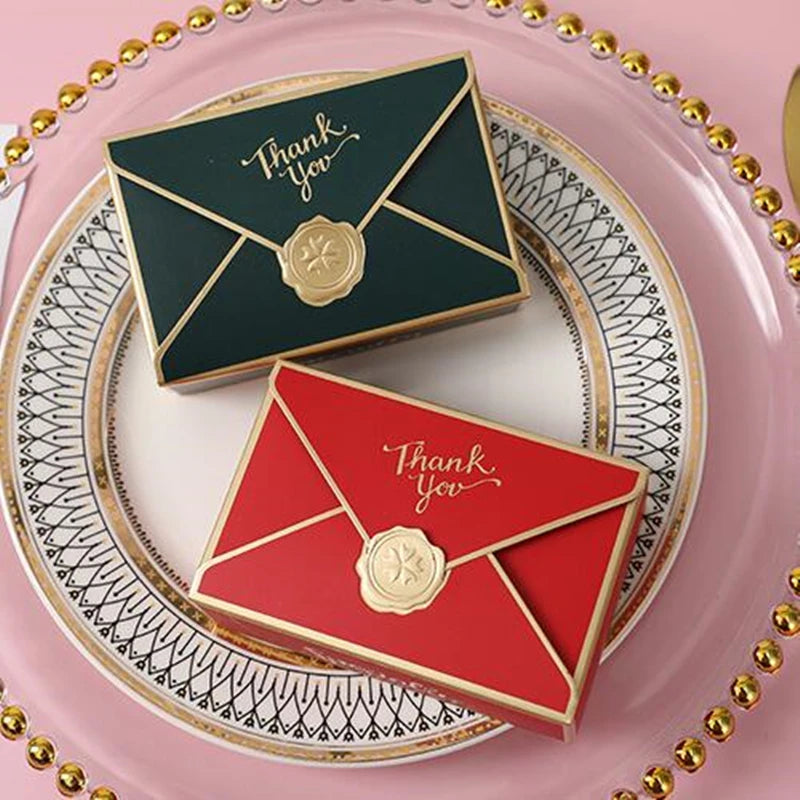 20pcs, Simple Creative Gift Box, Packaging Envelope Shape Wedding Gift Candy Box, Favors Birthday Party Christmas Jewelry