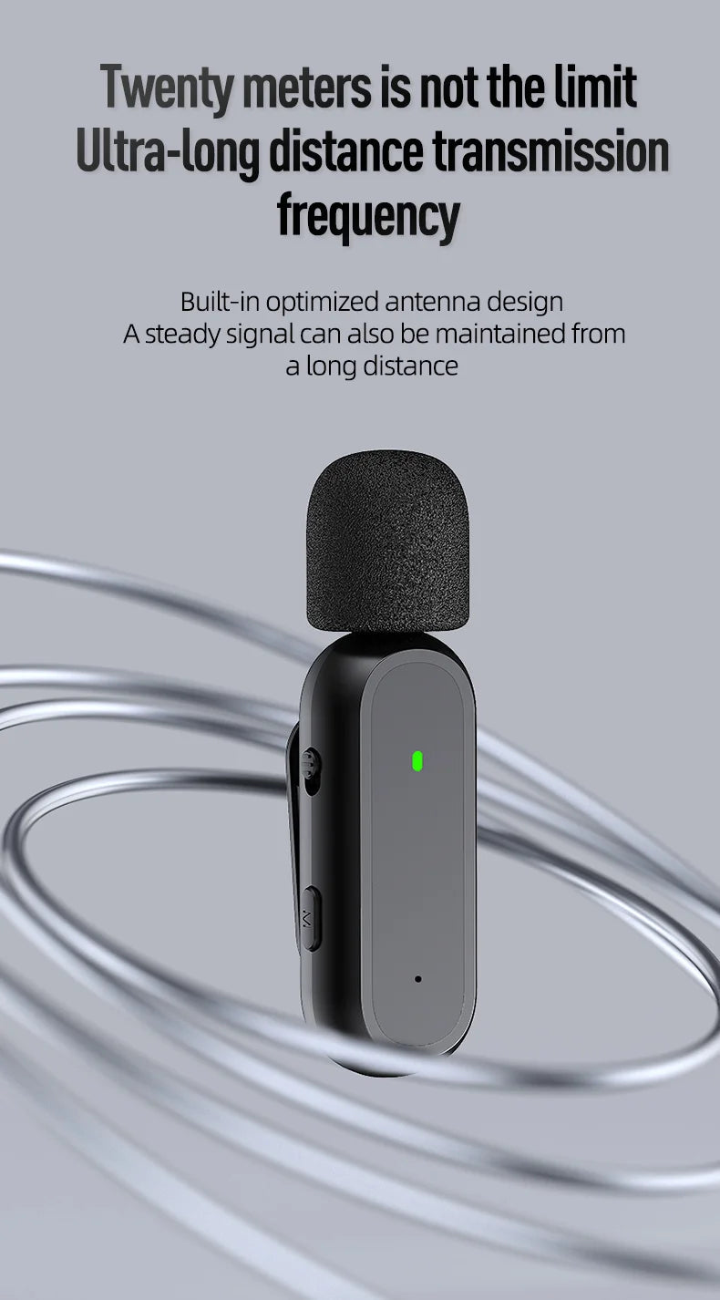 Xiaomi Mijia Wireless HD Radio Live Microphone Noise Cancel Dual Mic 20 Meters for Mobile Phone Tiktok Short Video Recording