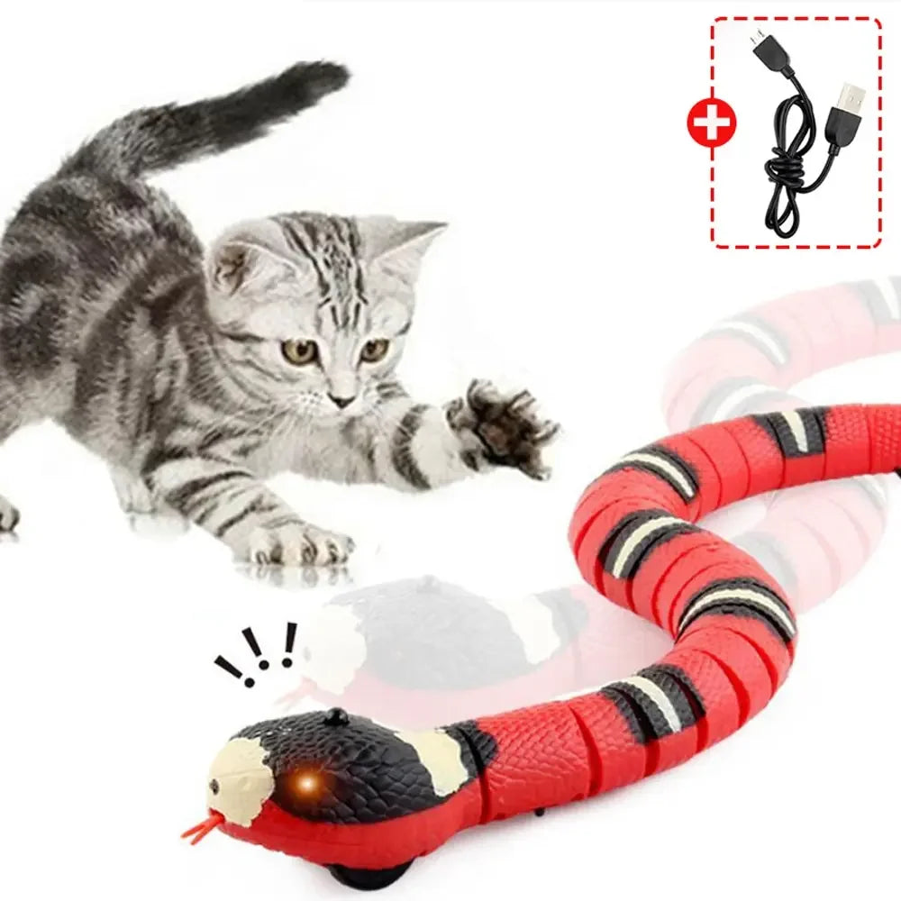 Bulbusbow Smart Sensing Interactive Cat Toy - Automatic Electronic Snake Teaser, USB Rechargeable Indoor Play Kitten Toy for Endless Fun & Engagement