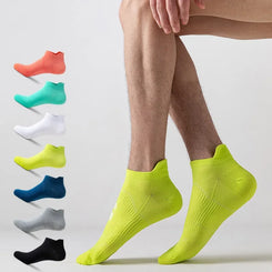 1 Pair Men Women Running Socks Cotton Thin Breathable Riding Cycling Basketball Sports Socks Non-slip Low Cut Ankle Short Socks