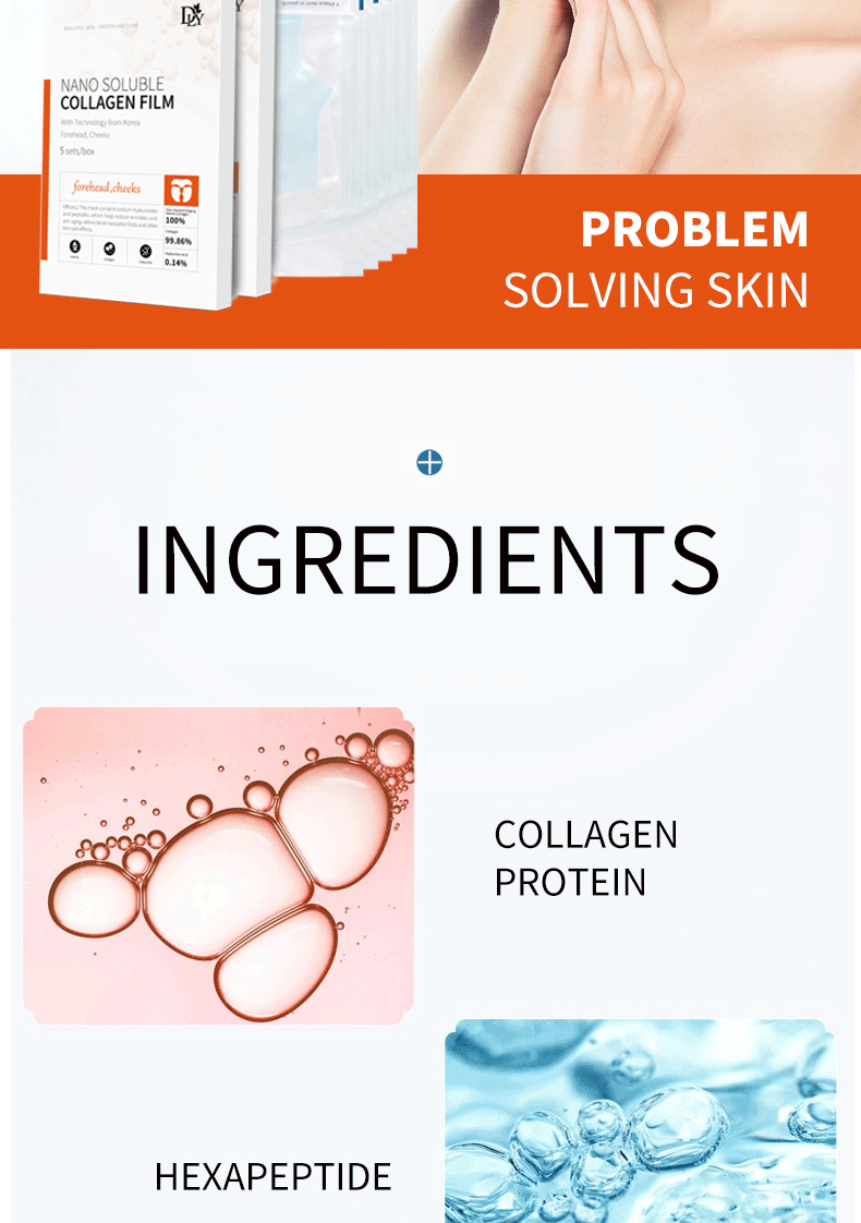 Nano Hydrolyzed Collagen Protein Film Mask Face Serum Spray Set Wrinkle Repair Soluble Face Filler Brightening Skin Care Product