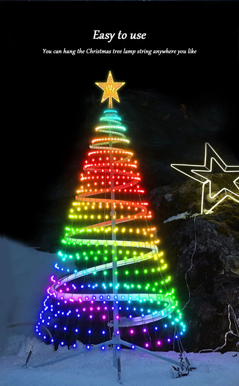 2.1M LED Christmas Tree Decorative Light Lntelligent iDeal LED APP Application Control DIY Lmage Light String For Quick Shipping