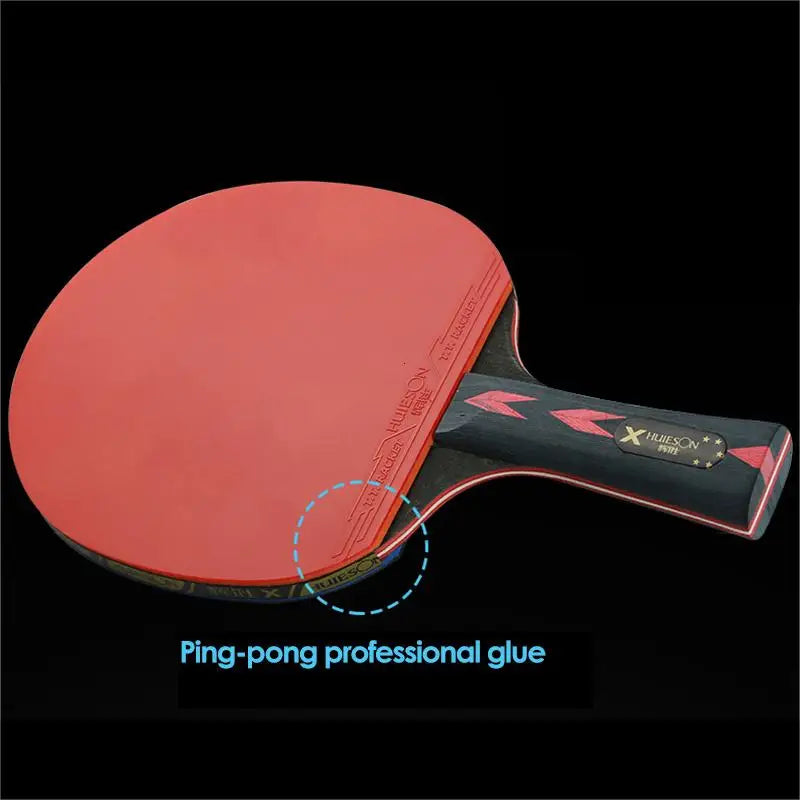 HUIESON 6 Star 2Pcs Carbon Table Tennis Set Super Powerful Ping Pong Raet Bat For Adult Club Training New Upgraded