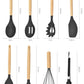 Silicone Cookware Nonstick Cookware Kitchen Utensils Set Spatula Spatula Egg Beaters Wooden Handle Cooking Tools Set