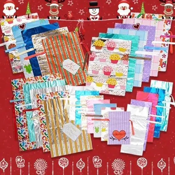 15 Pcs Navidad Gift Wrapping Drawstring Merry Christmas Santa Claus Gift Bag Large Size Cookies Candy Mistery Box Packaging Bag