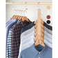 Space Saving Hangers for Closet Organizer - 4 Pack European Beechwood Shirt Organizer for Closet