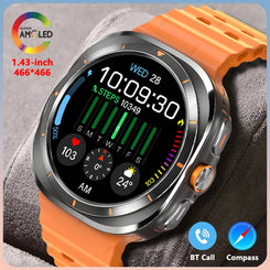 1.43-inch AMOLED Smart Watch Compass Bluetooth Call SOS Weather Games Navigation Fitness Monitor Smartwatch For Samsung Galaxy