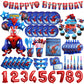 Spiderman Birthday Decorations Disposables Tableware Aluminum Film Balloons Tablecloth Banner Straw Party Supplies Baby Shower