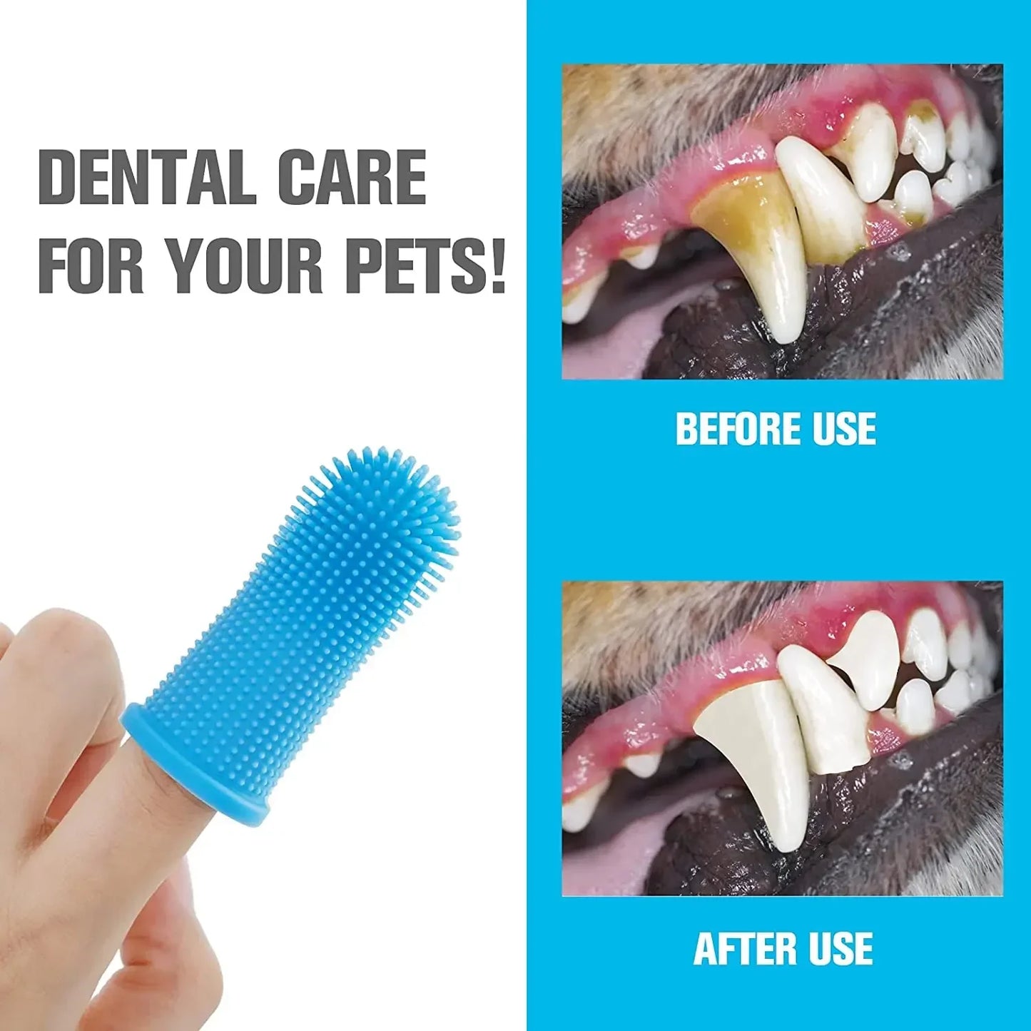 1PC Dog Super Soft Pet Finger Toothbrush Teeth Cleaning Bad Breath Care Nontoxic Silicone Tooth Brush Tool Dog Cat Supplies