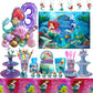 The Little Mermaid Ariel Princess Birthday Decorations Disposable Tableware Plate Straw Cup Balloons Baby Shower Party Supplies