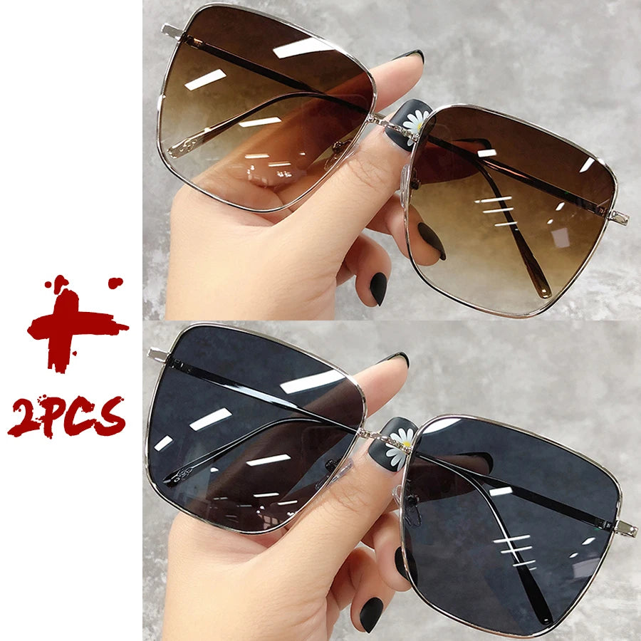 Sunglasses Women Luxury Square Men Drive Travel Brand Design Gradient Vintage Sun Glasses Female Unisex Retro Oculos New 2024