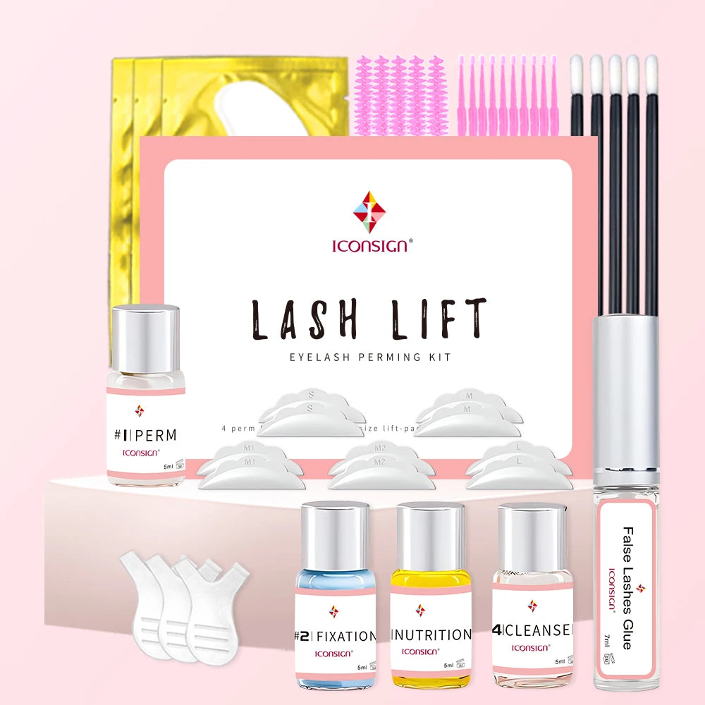 ICONSIGN Lash Lift Kit Eyelash Perm Kit Professional Eyelash Curling Semi Permanent Wave Brow Lamination Kit Lashes Cosmetics