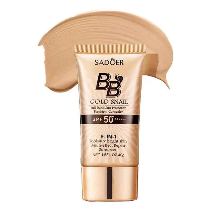 SPF50 Gold Snail Sunscreen BB Cream Liquid Face Base Foundation Whitening BB Cream Foundation Cream Face Makeup Concealer Cream