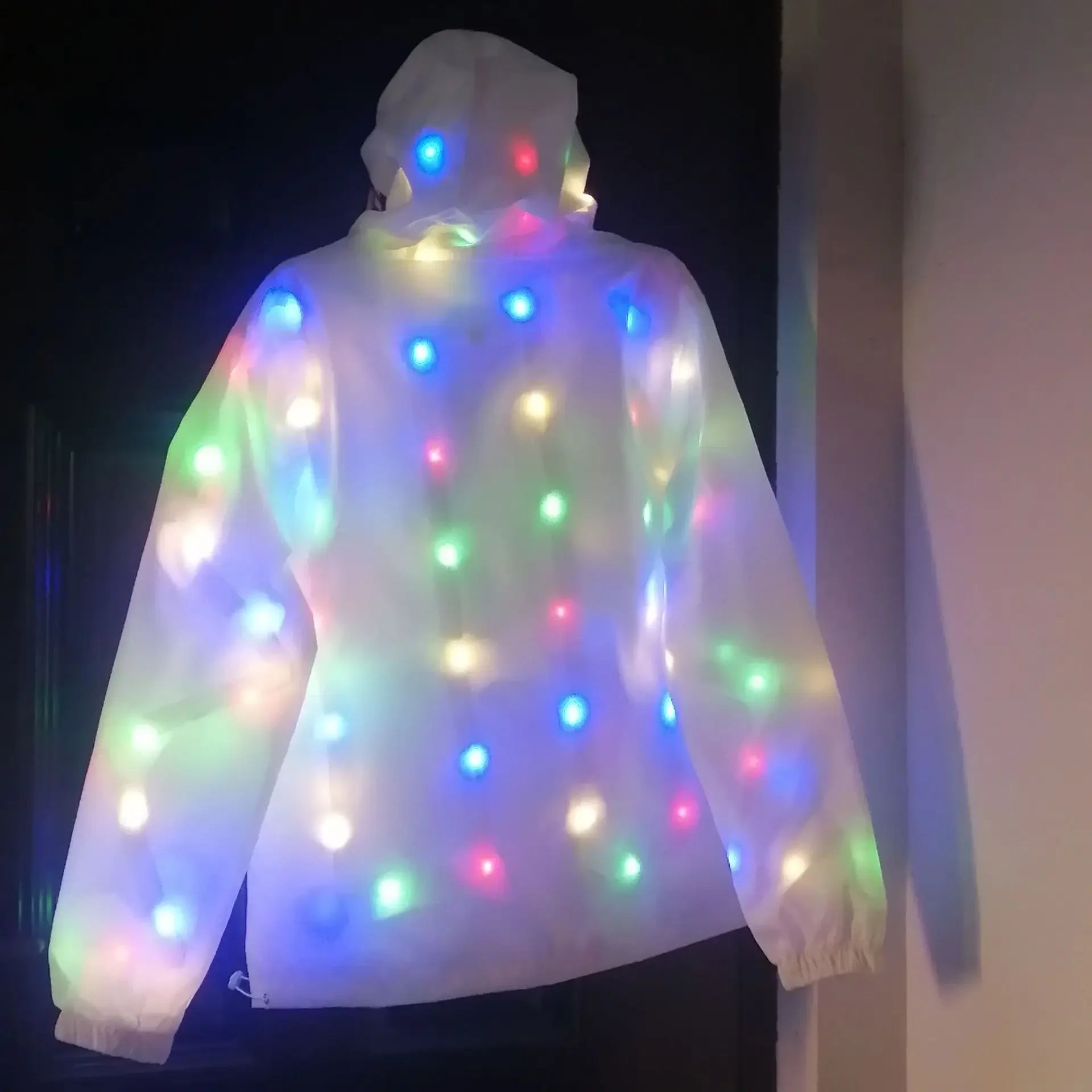 舞蹈服装 LED 夹克 发光 LED 角色扮演服装 万圣节服装 派对服装 带拉链口袋