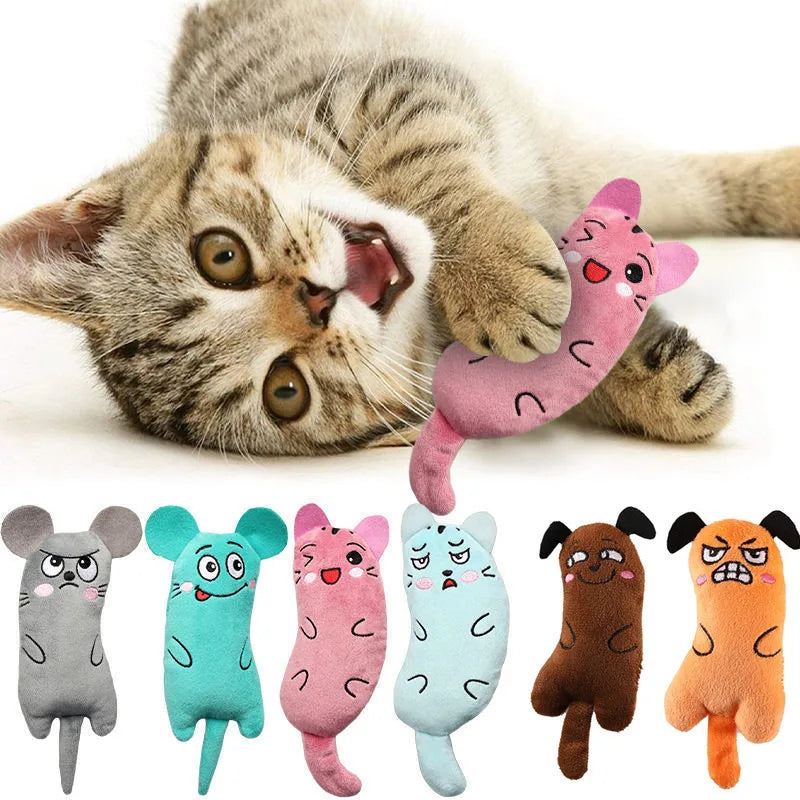 Cute Cat Toys Funny Interactive Plush Cat Toy Mini Teeth Grinding Catnip Toys Kitten Chewing Squeaky Toy Pets Accessories